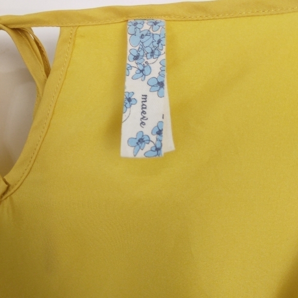 Anthropologie Maeve Yellow Silk Sleeves Dress Size Small 💛 - Picture 10 of 11